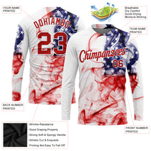 Load image into Gallery viewer, Custom White Red-Royal American Flag Fashion 3D Long Sleeve Performance T-Shirt