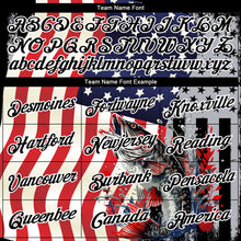 Load image into Gallery viewer, Custom Black Red-Royal 3D American Flag And Fish Fishing Long Sleeve Performance T-Shirt