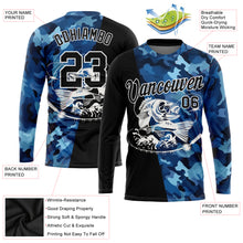 Load image into Gallery viewer, Custom Camo Black-White 3D Fish Fishing Long Sleeve Performance T-Shirt