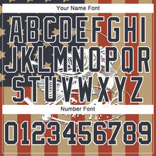 Load image into Gallery viewer, Custom Old Gold Navy-Red 3D American Flag And Fish Fishing Long Sleeve Performance T-Shirt