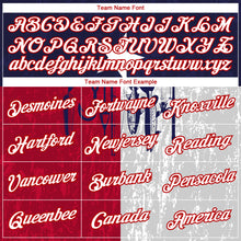 Load image into Gallery viewer, Custom Navy White-Red 3D Texas Flag And Fish Hook Fishing Long Sleeve Performance T-Shirt