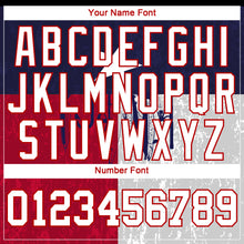 Load image into Gallery viewer, Custom Navy White-Red 3D Texas Flag And Fish Hook Fishing Long Sleeve Performance T-Shirt