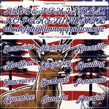 Load image into Gallery viewer, Custom Red Purple-White 3D Animal Deer Hunting American Flag Long Sleeve Performance T-Shirt