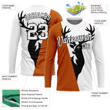 Load image into Gallery viewer, Custom White Texas Orange-Black 3D Animal Deer Hunting Long Sleeve Performance T-Shirt