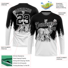 Load image into Gallery viewer, Custom Black White 3D Animal Deer Hunting Long Sleeve Performance T-Shirt