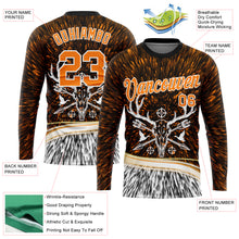 Load image into Gallery viewer, Custom Black Bay Orange-White 3D Animal Deer Hunting Tool Arrow Long Sleeve Performance T-Shirt