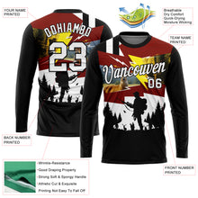 Load image into Gallery viewer, Custom Black White 3D Animal Deer Hunting Tool Gun Hunter Long Sleeve Performance T-Shirt