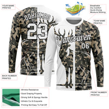Load image into Gallery viewer, Custom Camo White-Black 3D Animal Deer Hunting Long Sleeve Performance T-Shirt