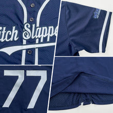 Load image into Gallery viewer, Custom Navy White Mesh Authentic Throwback Baseball Jersey