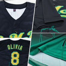 Load image into Gallery viewer, Custom Black Old Gold-Kelly Green 3D Boston City Edition Fade Fashion Authentic Baseball Jersey
