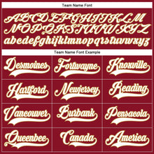 Load image into Gallery viewer, Custom Maroon White-Old Gold Hockey Lace Neck Jersey