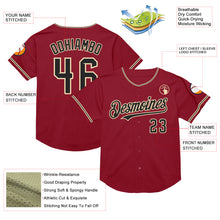 Load image into Gallery viewer, Custom Maroon Black-City Cream Mesh Authentic Throwback Baseball Jersey