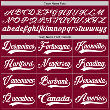 Load image into Gallery viewer, Custom Maroon White Hockey Lace Neck Jersey