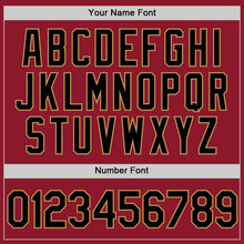 Load image into Gallery viewer, Custom Maroon Black-Old Gold Authentic Throwback Baseball Jersey