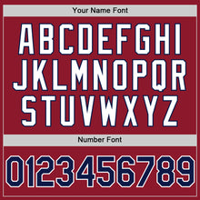 Load image into Gallery viewer, Custom Maroon Navy-White Authentic Throwback Baseball Jersey