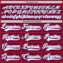 Load image into Gallery viewer, Custom Maroon White-Light Blue Hockey Jersey