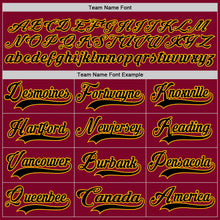 Load image into Gallery viewer, Custom Maroon Black-Gold Hockey Jersey