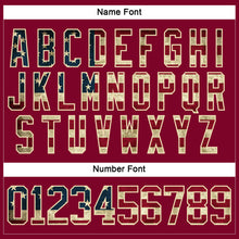 Load image into Gallery viewer, Custom Maroon Vintage USA Flag Cream-Black Hockey Jersey