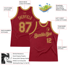 Load image into Gallery viewer, Custom Maroon Old Gold Authentic Throwback Basketball Jersey