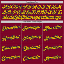 Load image into Gallery viewer, Custom Maroon Navy-Gold Authentic Throwback Basketball Jersey