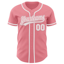 Load image into Gallery viewer, Custom Medium Pink White Authentic Baseball Jersey
