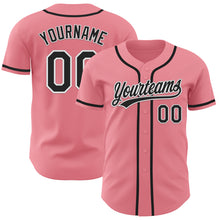 Load image into Gallery viewer, Custom Medium Pink Black-White Authentic Baseball Jersey