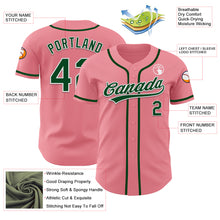 Load image into Gallery viewer, Custom Medium Pink Green-White Authentic Baseball Jersey