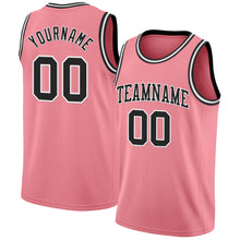 Load image into Gallery viewer, Custom Medium Pink Black-White Authentic Basketball Jersey