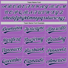 Load image into Gallery viewer, Custom Medium Purple Navy-White Authentic Baseball Jersey