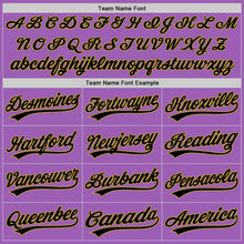 Load image into Gallery viewer, Custom Medium Purple Black-Old Gold Authentic Baseball Jersey