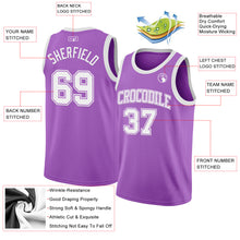 Load image into Gallery viewer, Custom Medium Purple White Authentic Basketball Jersey