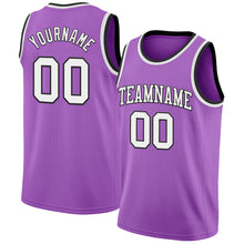 Load image into Gallery viewer, Custom Medium Purple White-Black Authentic Basketball Jersey