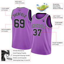 Load image into Gallery viewer, Custom Medium Purple Black-Gray Authentic Basketball Jersey