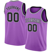 Load image into Gallery viewer, Custom Medium Purple Black-Gray Authentic Basketball Jersey