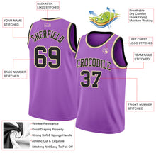 Load image into Gallery viewer, Custom Medium Purple Black-Cream Authentic Basketball Jersey