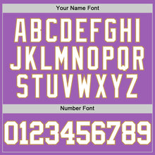 Load image into Gallery viewer, Custom Medium Purple White-Old Gold Authentic Basketball Jersey