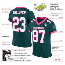 Load image into Gallery viewer, Custom Midnight Green White-Pink Mesh Authentic Football Jersey