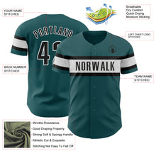 Load image into Gallery viewer, Custom Midnight Green Black-White Authentic Baseball Jersey