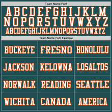 Load image into Gallery viewer, Custom Midnight Green Orange-White Mesh Authentic Throwback Football Jersey