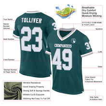 Load image into Gallery viewer, Custom Midnight Green White-Gray Mesh Authentic Throwback Football Jersey