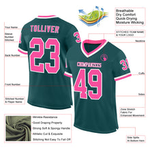 Load image into Gallery viewer, Custom Midnight Green Pink-White Mesh Authentic Throwback Football Jersey