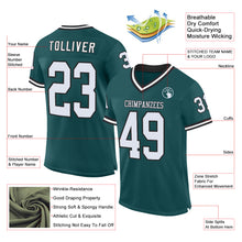Load image into Gallery viewer, Custom Midnight Green White-Black Mesh Authentic Throwback Football Jersey