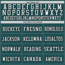 Load image into Gallery viewer, Custom Midnight Green White-Black Mesh Authentic Throwback Football Jersey