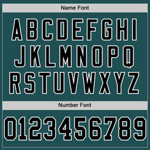 Load image into Gallery viewer, Custom Midnight Green Black-White Mesh Authentic Throwback Football Jersey