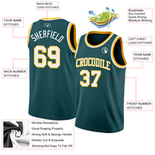 Load image into Gallery viewer, Custom Midnight Green White-Gold Authentic Basketball Jersey