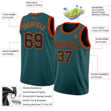 Load image into Gallery viewer, Custom Midnight Green Black-Orange Authentic Basketball Jersey