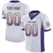Load image into Gallery viewer, Custom White Purple-Gold Drift Fashion Football Jersey