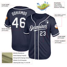 Load image into Gallery viewer, Custom Navy White Mesh Authentic Throwback Baseball Jersey