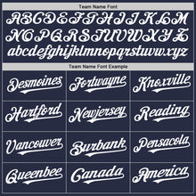 Load image into Gallery viewer, Custom Navy White Mesh Authentic Throwback Baseball Jersey