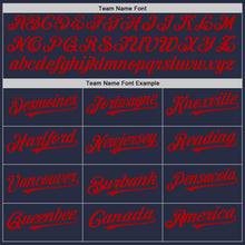 Load image into Gallery viewer, Custom Navy Red Mesh Authentic Throwback Baseball Jersey